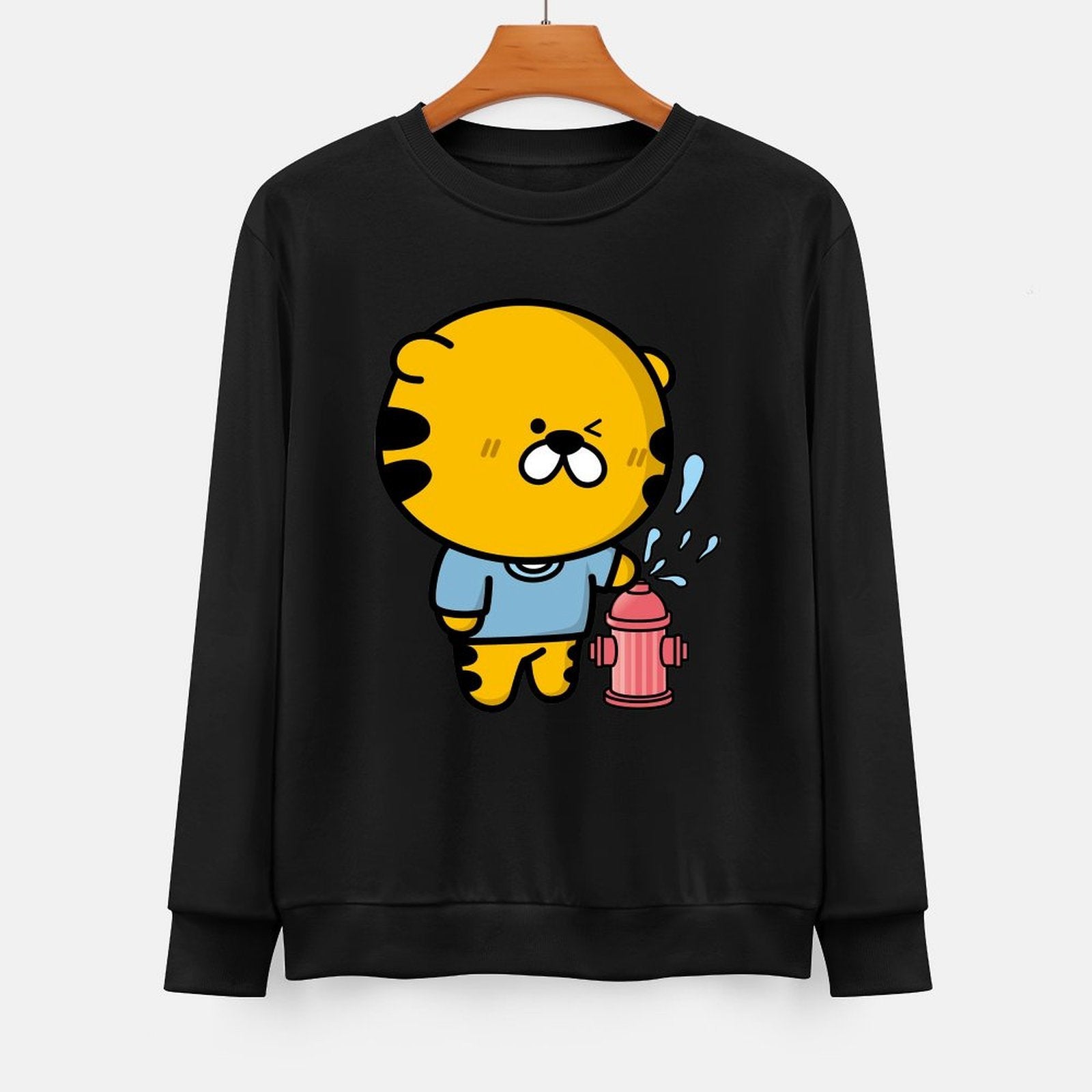 Front Patterned Long Sleeve TopOversized